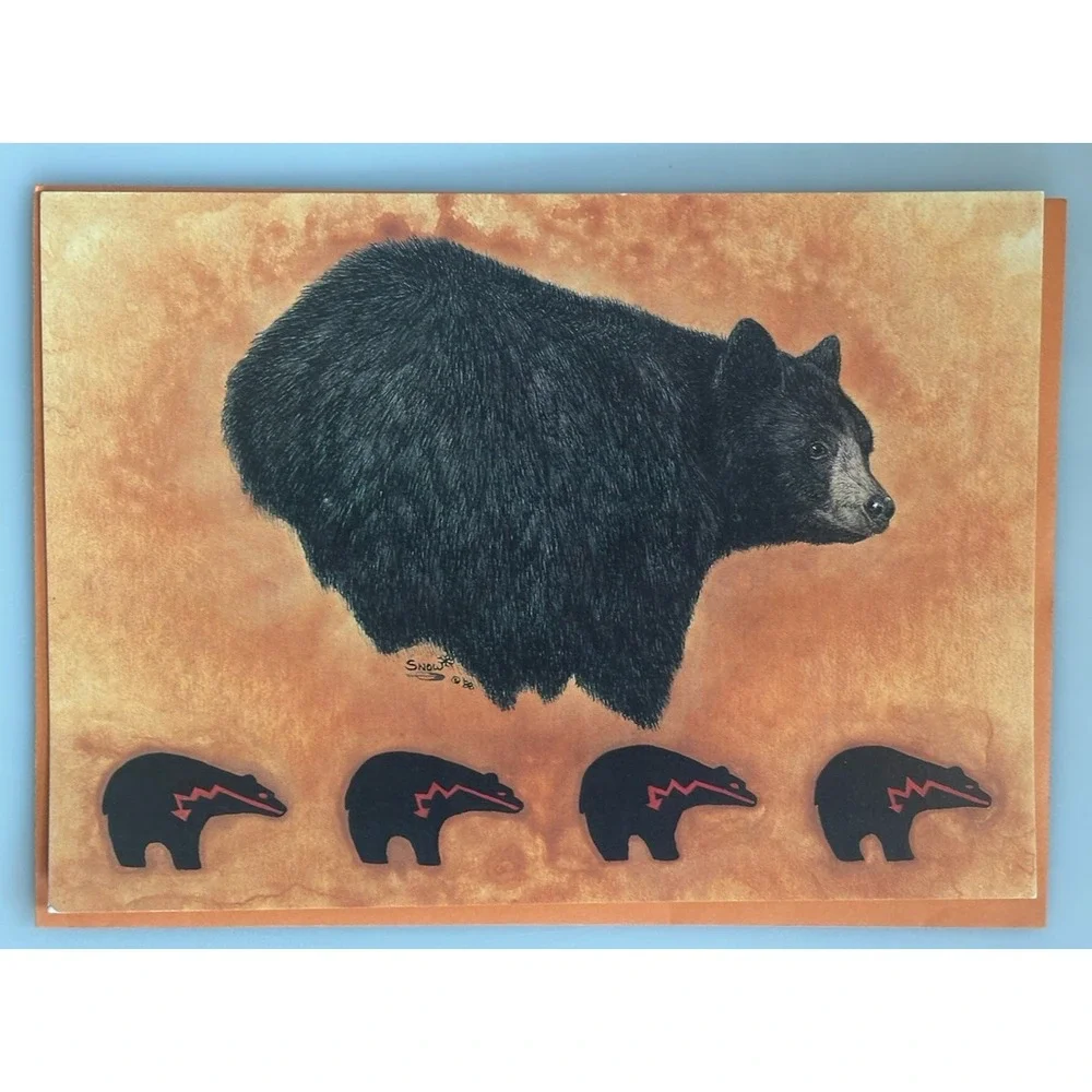 8 Vtg Wildlife Note Cards w Envelopes Cougar Eagle Bear Buffalo Blank Inside 5x7